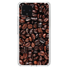 DistinctInk® Clear Shockproof Hybrid Case for Apple iPhone / Samsung Galaxy / Google Pixel - Dark Brown Coffee Beans