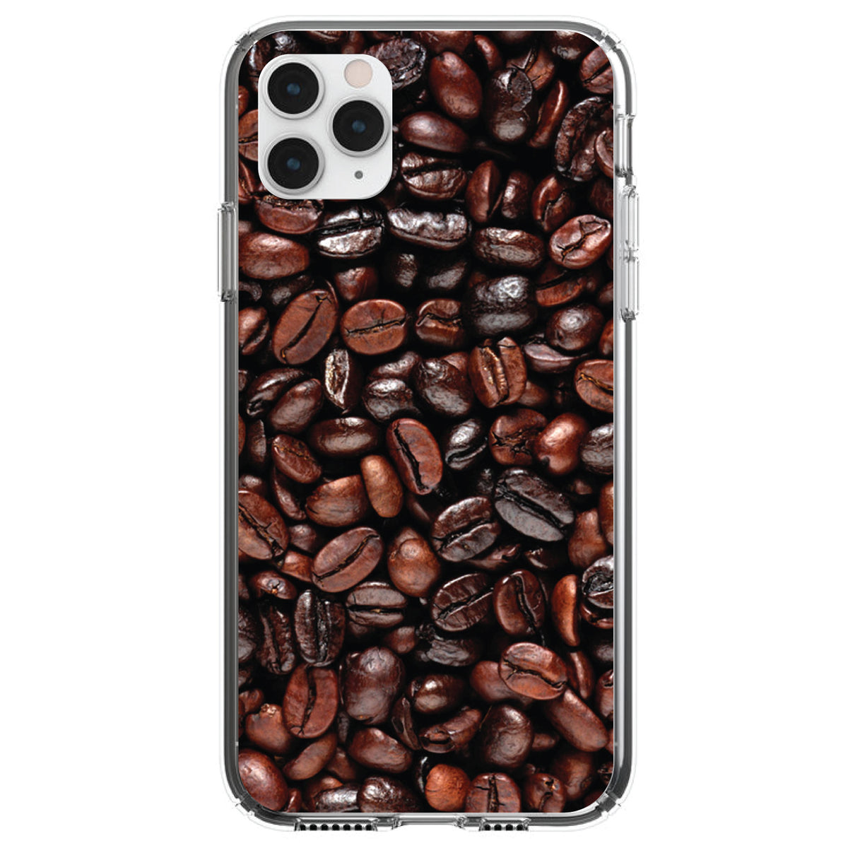 Dark Brown Coffee Beans Clear Shockproof iPhone Case