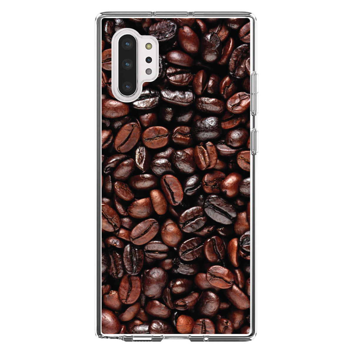 Dark Brown Coffee Beans Clear Shockproof iPhone Case, view 10