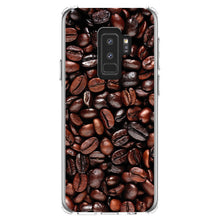 DistinctInk® Clear Shockproof Hybrid Case for Apple iPhone / Samsung Galaxy / Google Pixel - Dark Brown Coffee Beans