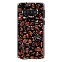 DistinctInk® Clear Shockproof Hybrid Case for Apple iPhone / Samsung Galaxy / Google Pixel - Dark Brown Coffee Beans