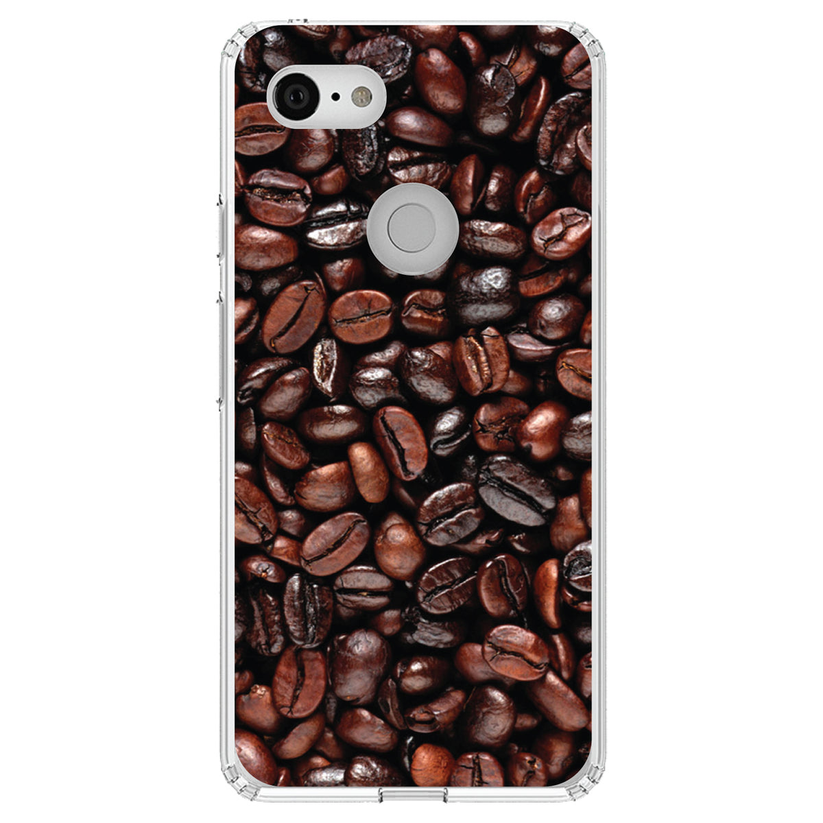 Dark Brown Coffee Beans Clear Shockproof iPhone Case, view 22