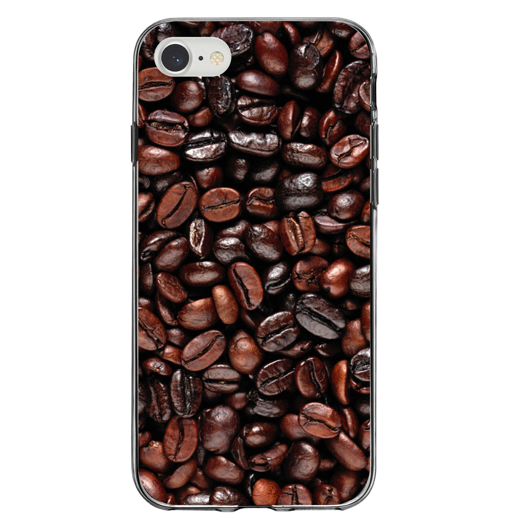 Dark Brown Coffee Beans Clear Shockproof iPhone Case, view 5