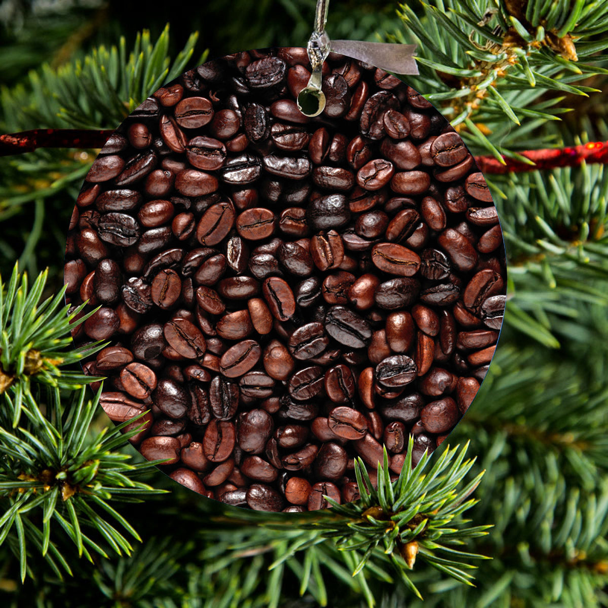 Dark Brown Coffee Beans Ceramic Ornament, view 2