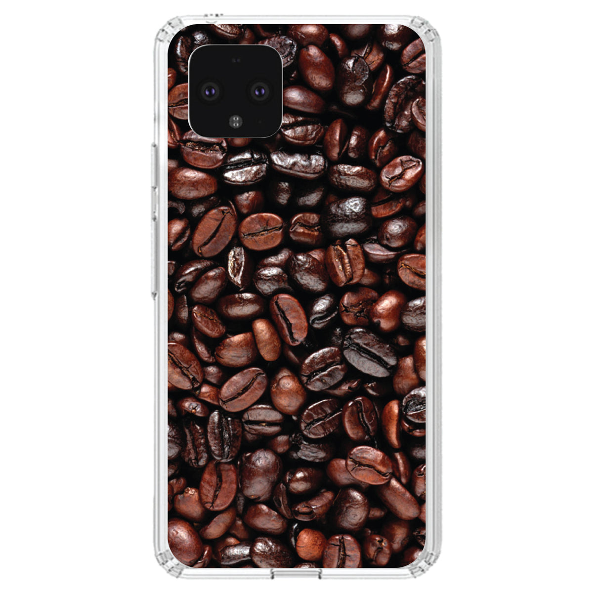Dark Brown Coffee Beans Clear Shockproof iPhone Case, view 24