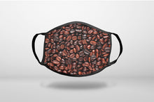 Dark Brown Coffee Beans - 3-Ply Reusable Soft Face Mask Covering, Unisex, Cotton Inner Layer