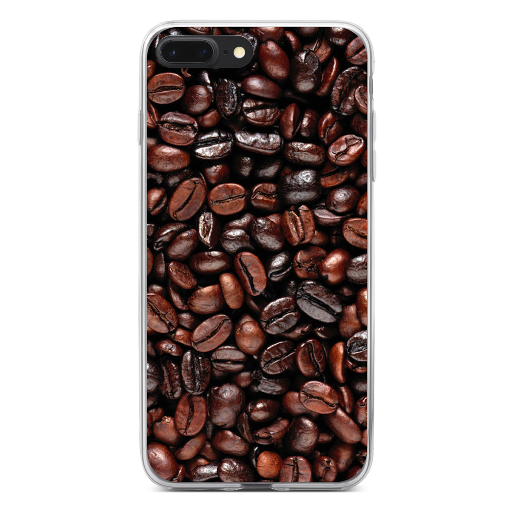 Dark Brown Coffee Beans Clear Shockproof iPhone Case, view 6