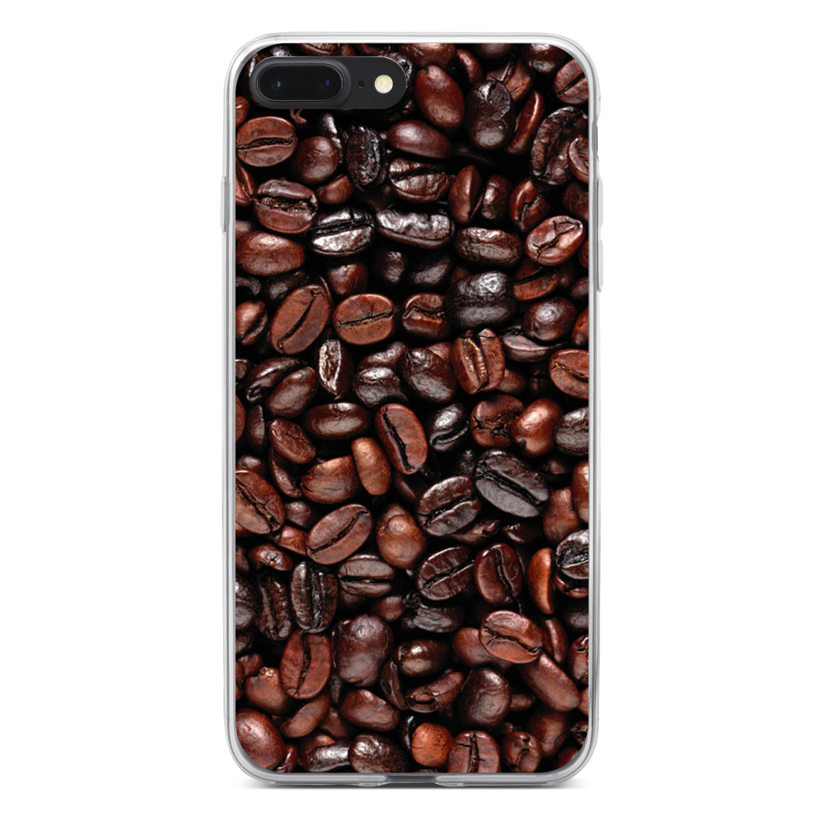 Dark Brown Coffee Beans Clear Shockproof iPhone Case, view 6