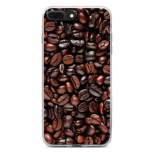 DistinctInk® Clear Shockproof Hybrid Case for Apple iPhone / Samsung Galaxy / Google Pixel - Dark Brown Coffee Beans