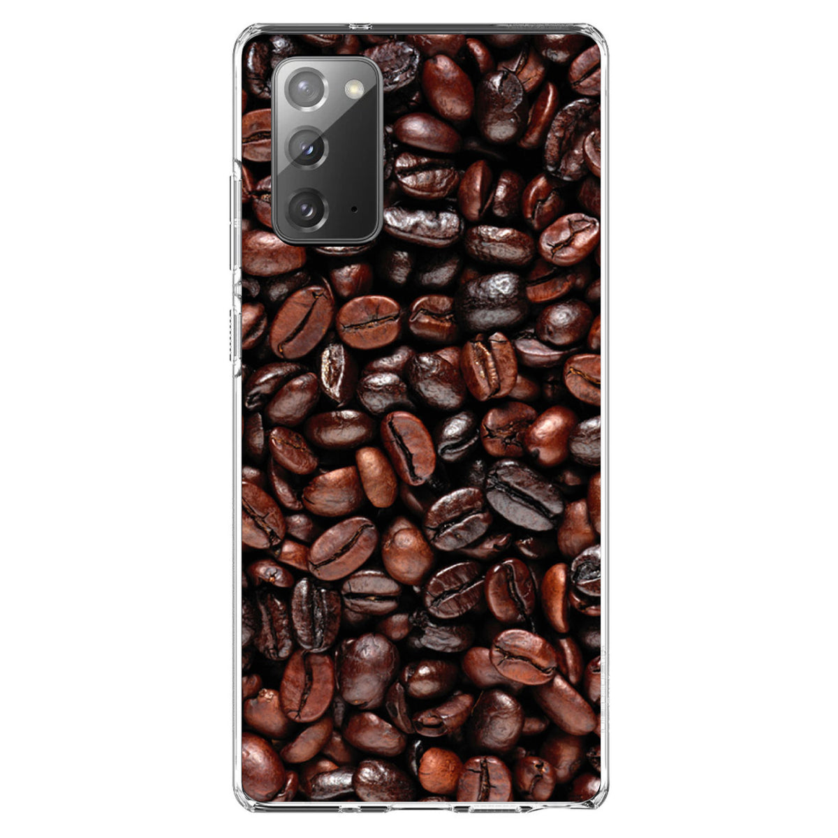 Dark Brown Coffee Beans Clear Shockproof iPhone Case, view 7