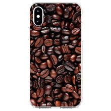 DistinctInk® Clear Shockproof Hybrid Case for Apple iPhone / Samsung Galaxy / Google Pixel - Dark Brown Coffee Beans