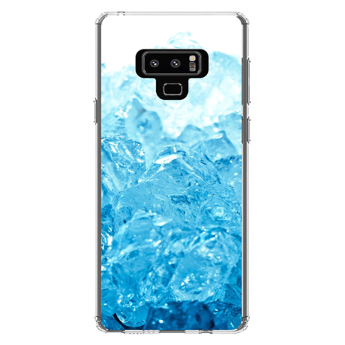 Clear Blue Ice Image Print Clear Shockproof iPhone Case, view 11