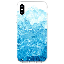 DistinctInk® Clear Shockproof Hybrid Case for Apple iPhone / Samsung Galaxy / Google Pixel - Clear Blue Ice Image Print