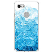 DistinctInk® Clear Shockproof Hybrid Case for Apple iPhone / Samsung Galaxy / Google Pixel - Clear Blue Ice Image Print