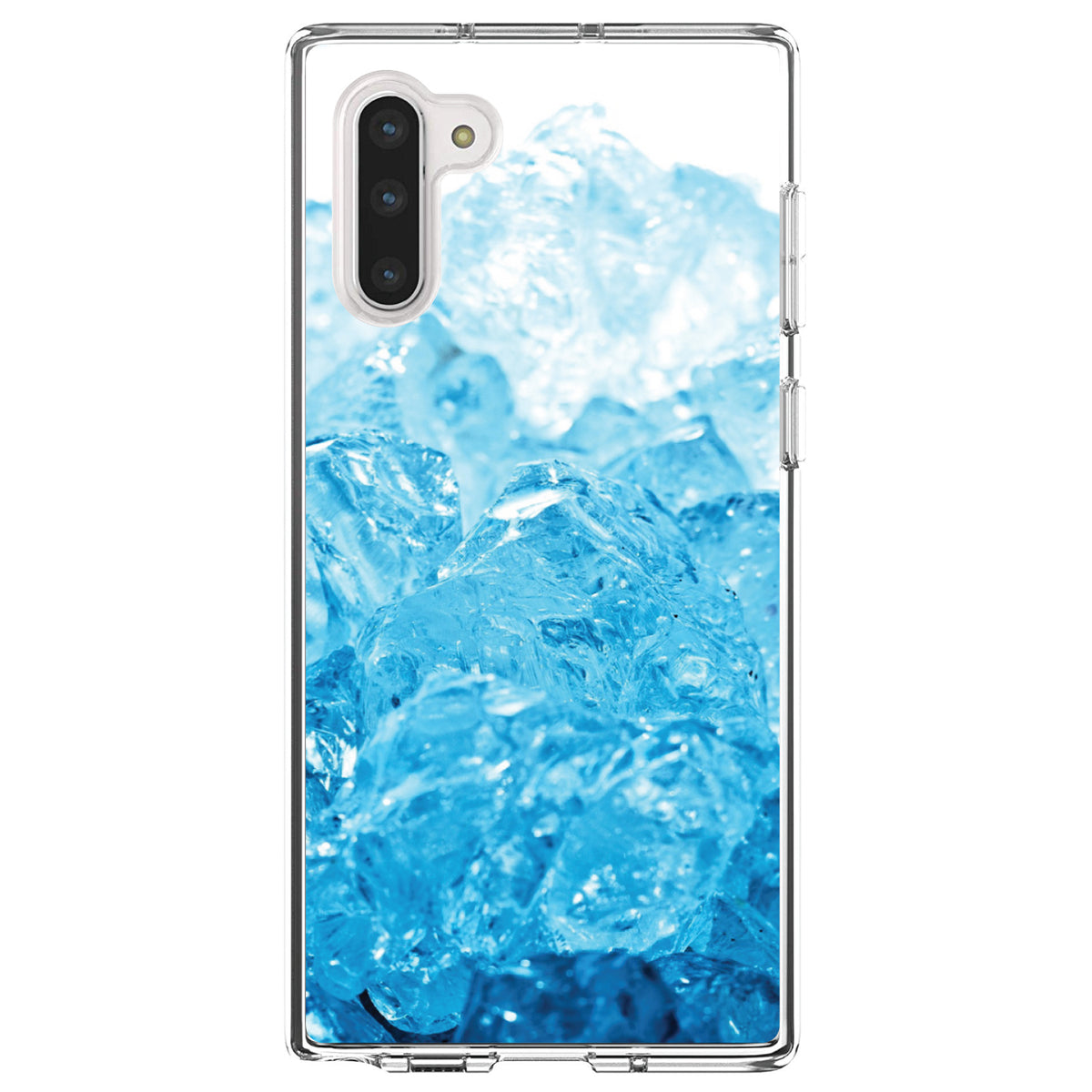 Clear Blue Ice Image Print Clear Shockproof iPhone Case, view 9