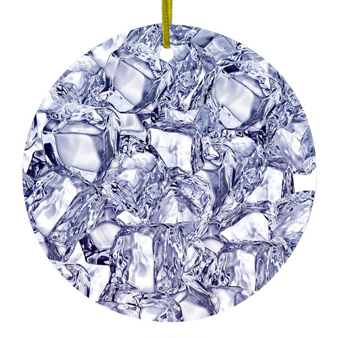 Crystal Clear Ice Image Print Ceramic Ornament