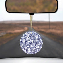 DistinctInk® Hanging Ceramic Christmas Tree Ornament with Gold String - Great Gift / Present - 2 3/4 inch Diameter - Crystal Clear Ice Image Print