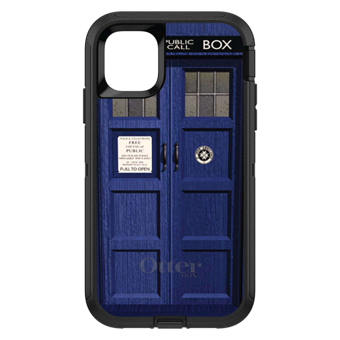 DistinctInk™ OtterBox Defender Series Case for Apple iPhone / Samsung Galaxy / Google Pixel - London Police Call Box TARDIS