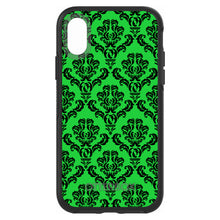 DistinctInk™ OtterBox Symmetry Series Case for Apple iPhone / Samsung Galaxy / Google Pixel - Green Black Damask Pattern
