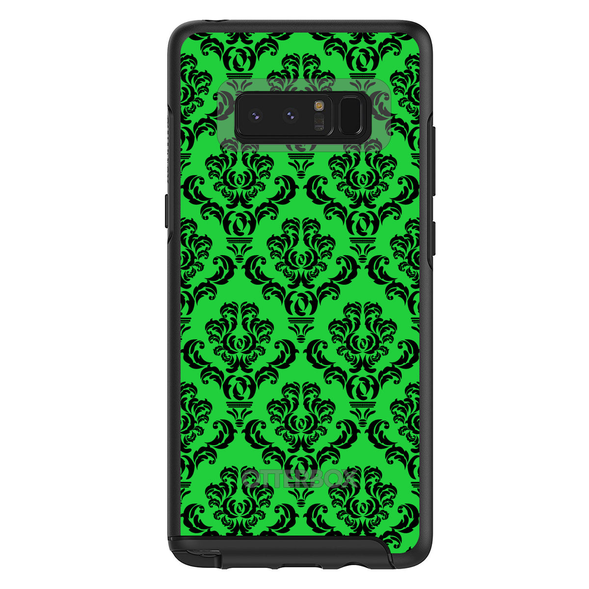 Green Black Damask Pattern OtterBox Symmetry Case for iPhone & Galaxy, view 14