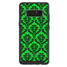 DistinctInk™ OtterBox Symmetry Series Case for Apple iPhone / Samsung Galaxy / Google Pixel - Green Black Damask Pattern