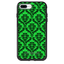 DistinctInk™ OtterBox Symmetry Series Case for Apple iPhone / Samsung Galaxy / Google Pixel - Green Black Damask Pattern