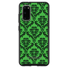 DistinctInk™ OtterBox Symmetry Series Case for Apple iPhone / Samsung Galaxy / Google Pixel - Green Black Damask Pattern