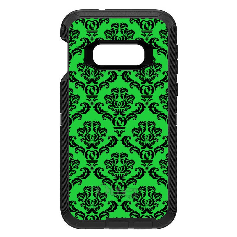 Green Black Damask Pattern OtterBox Defender Case for iPhone & Galaxy, view 7