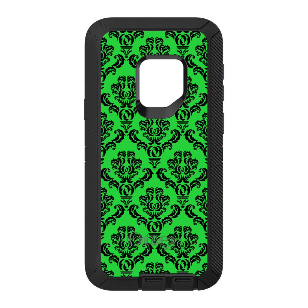 Green Black Damask Pattern OtterBox Defender Case for iPhone & Galaxy, view 8