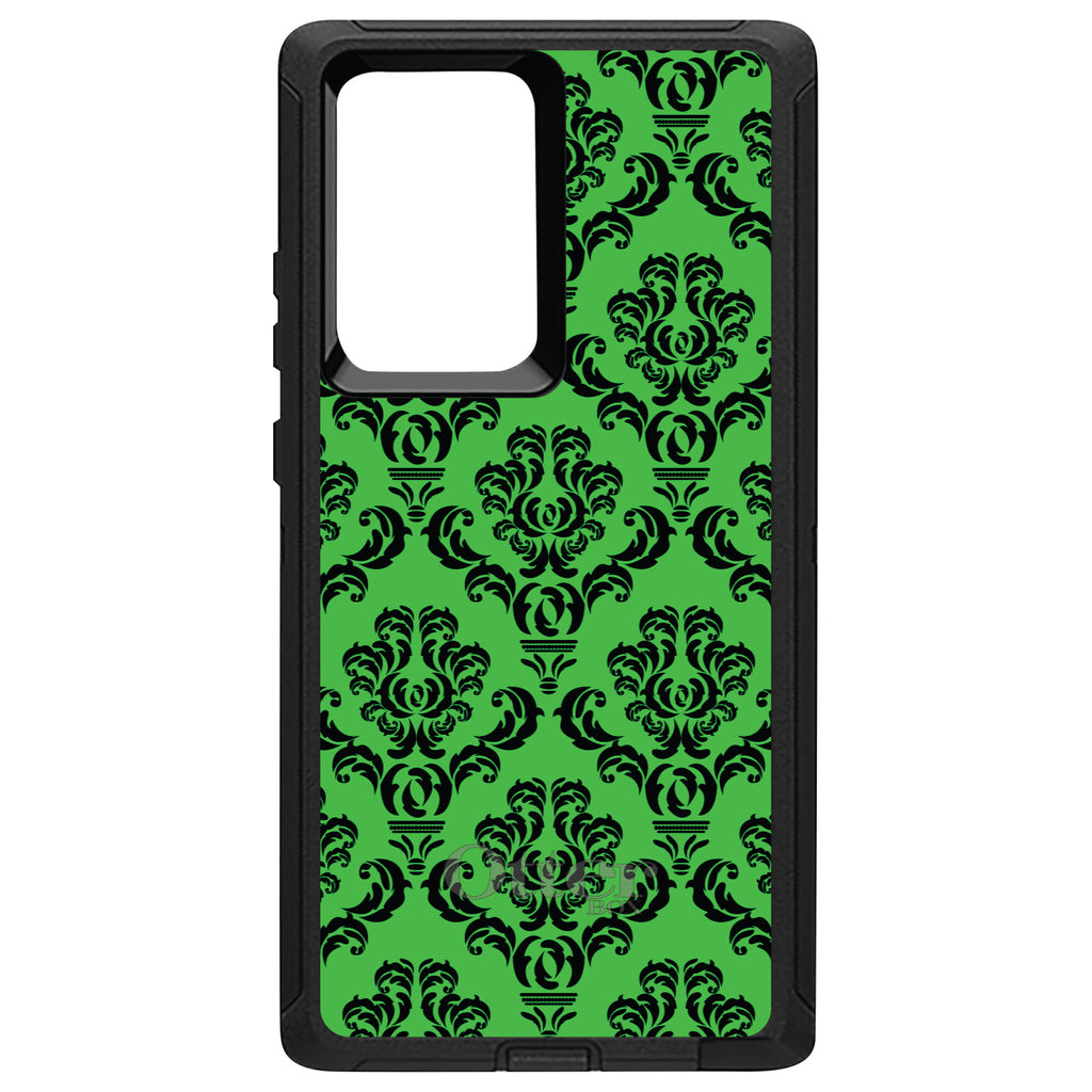 Green Black Damask Pattern OtterBox Defender Case for iPhone & Galaxy, view 10