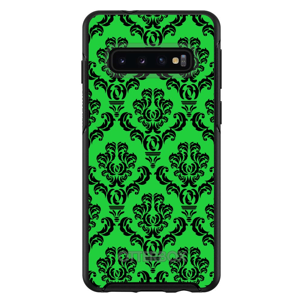 Green Black Damask Pattern OtterBox Symmetry Case for iPhone & Galaxy, view 6