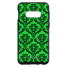 DistinctInk™ OtterBox Symmetry Series Case for Apple iPhone / Samsung Galaxy / Google Pixel - Green Black Damask Pattern