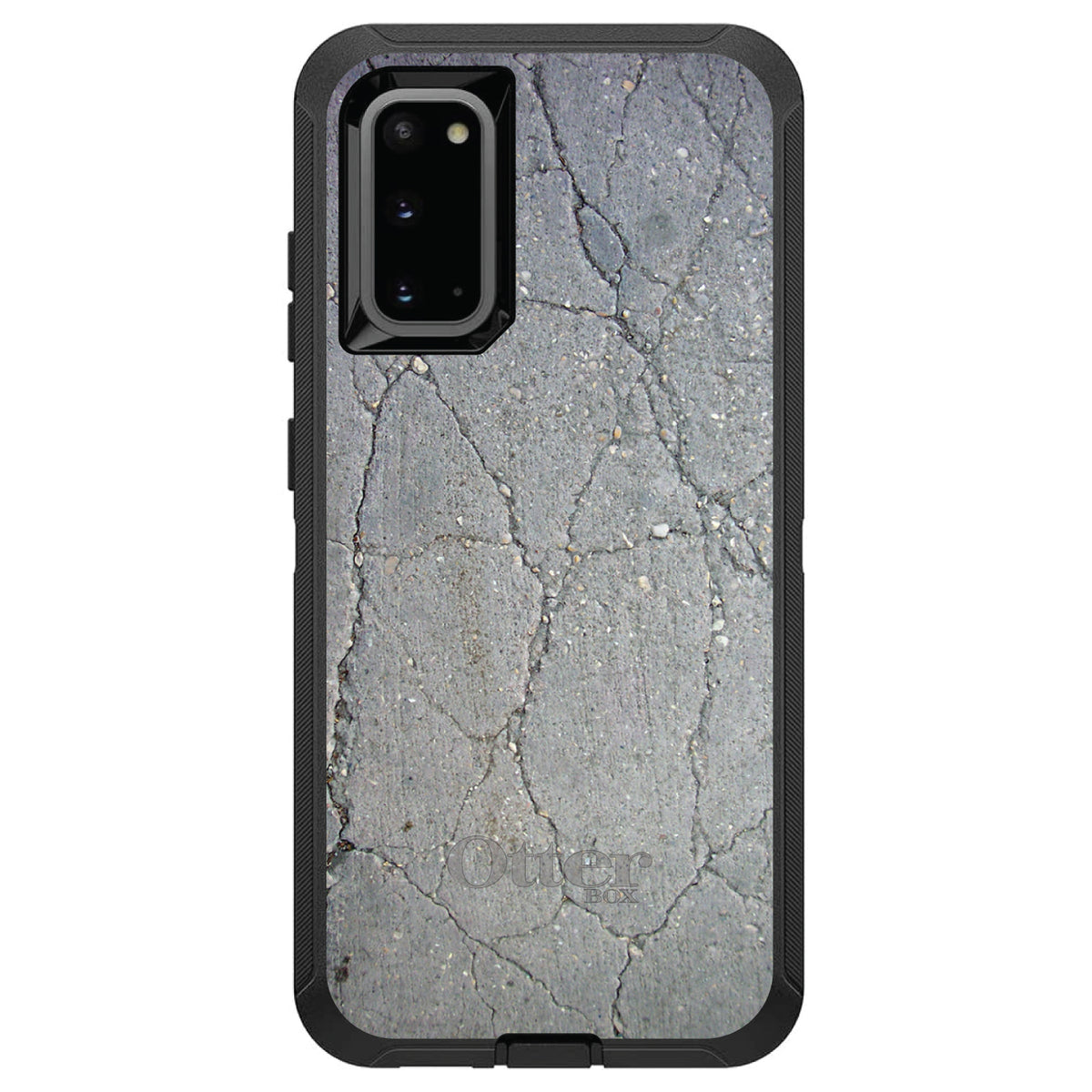 Grey Cracked Concrete OtterBox Defender Case for iPhone & Galaxy, view 8