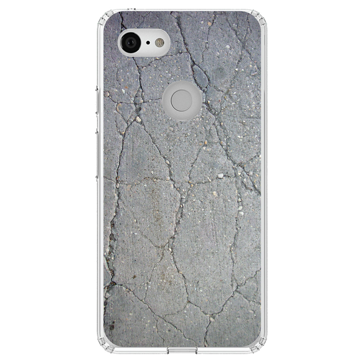 Grey Cracked Concrete Clear Shockproof iPhone Case, view 22