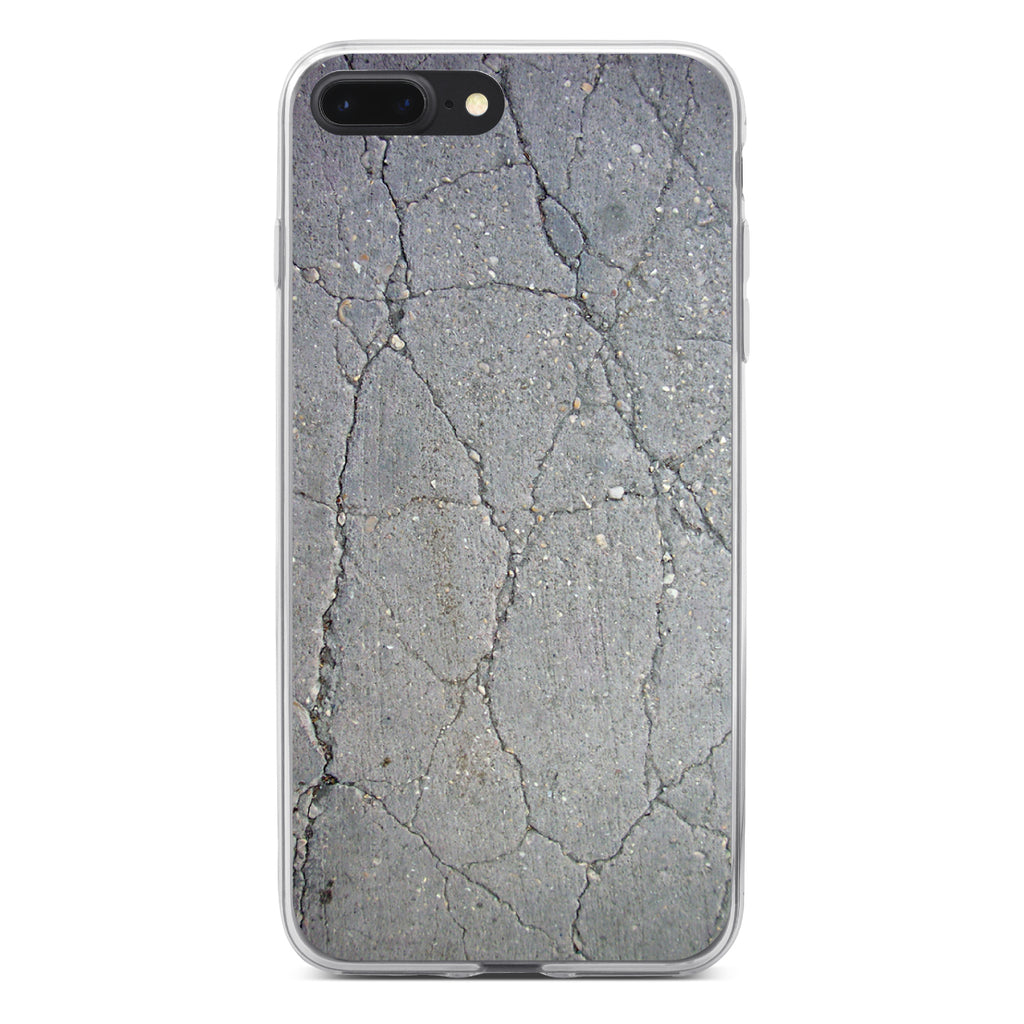 Grey Cracked Concrete Clear Shockproof iPhone Case, view 6