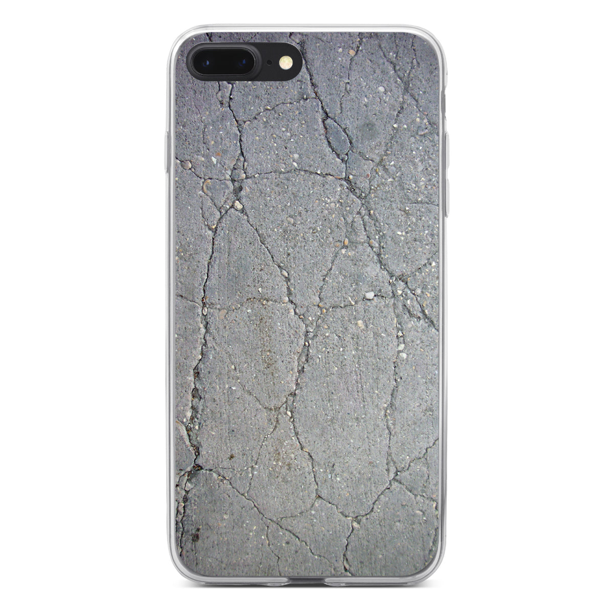 Grey Cracked Concrete Clear Shockproof iPhone Case, view 6