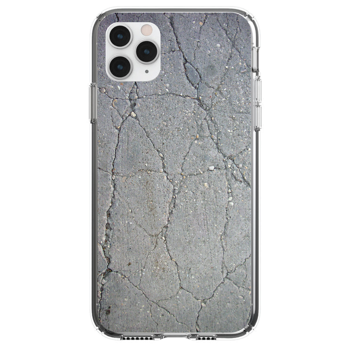 Grey Cracked Concrete Clear Shockproof iPhone Case