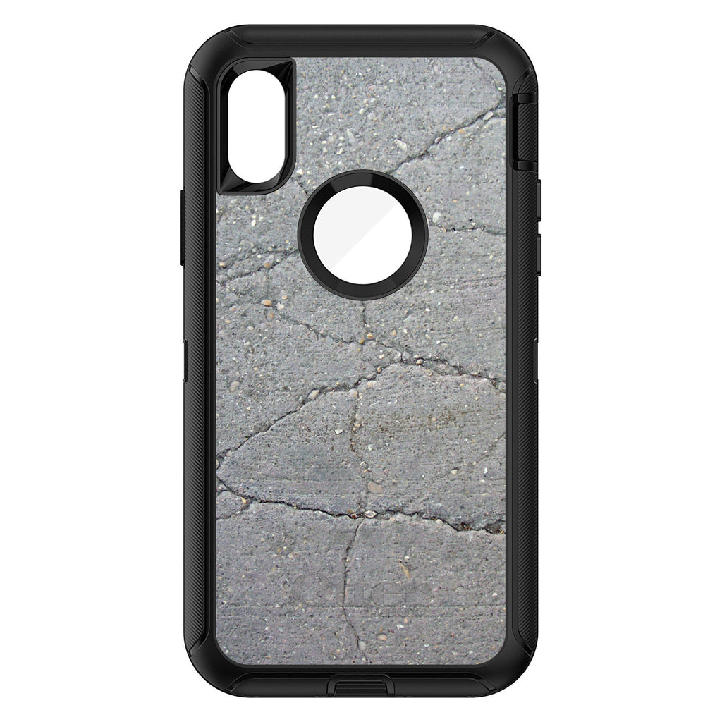 Grey Cracked Concrete OtterBox Defender Case for iPhone & Galaxy, view 3