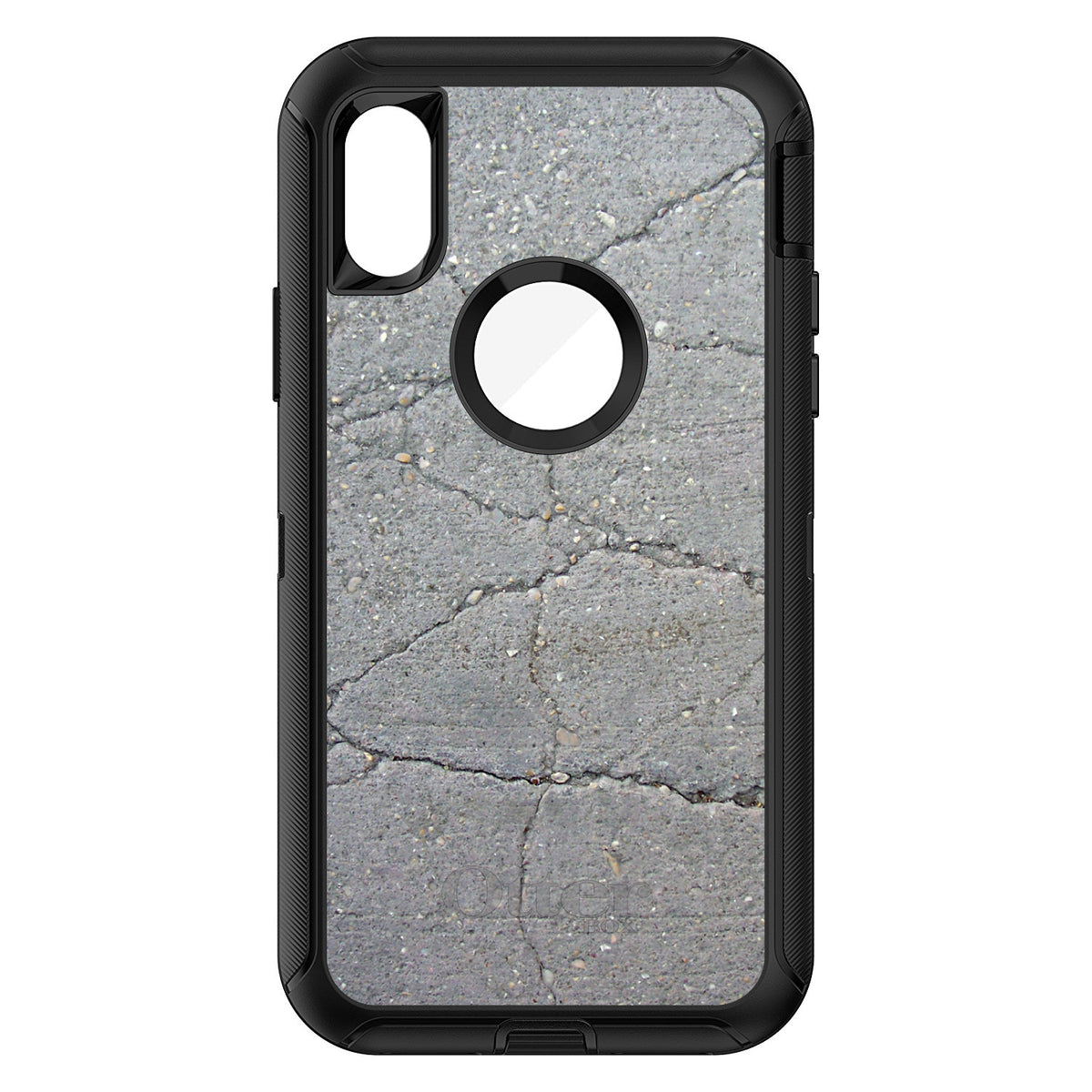 Grey Cracked Concrete OtterBox Defender Case for iPhone & Galaxy, view 3