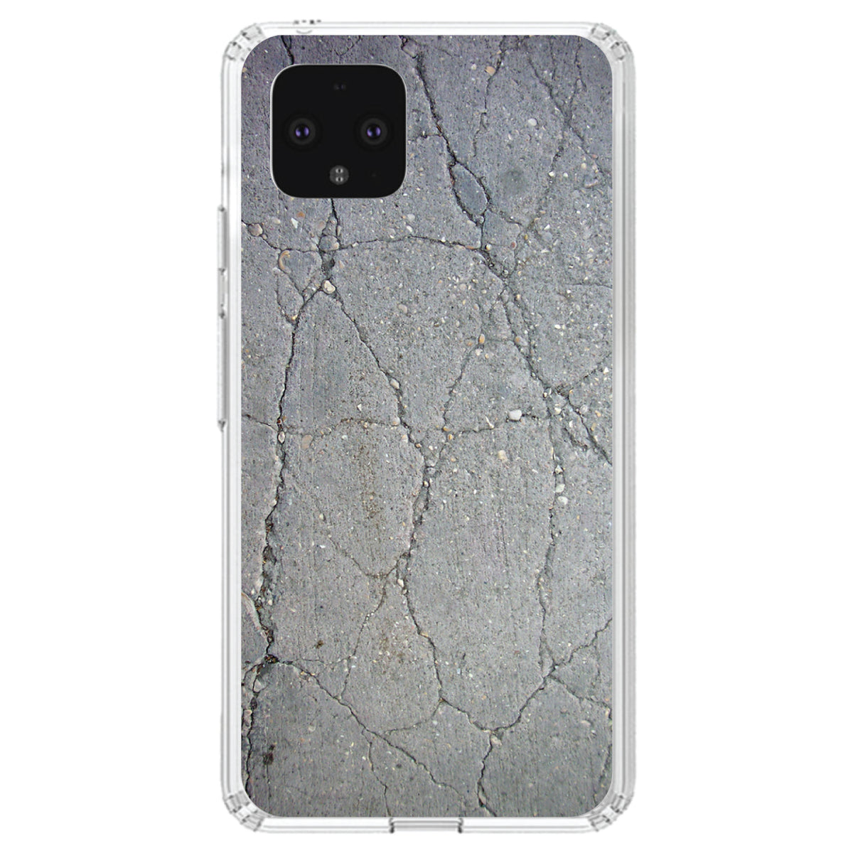 Grey Cracked Concrete Clear Shockproof iPhone Case, view 24