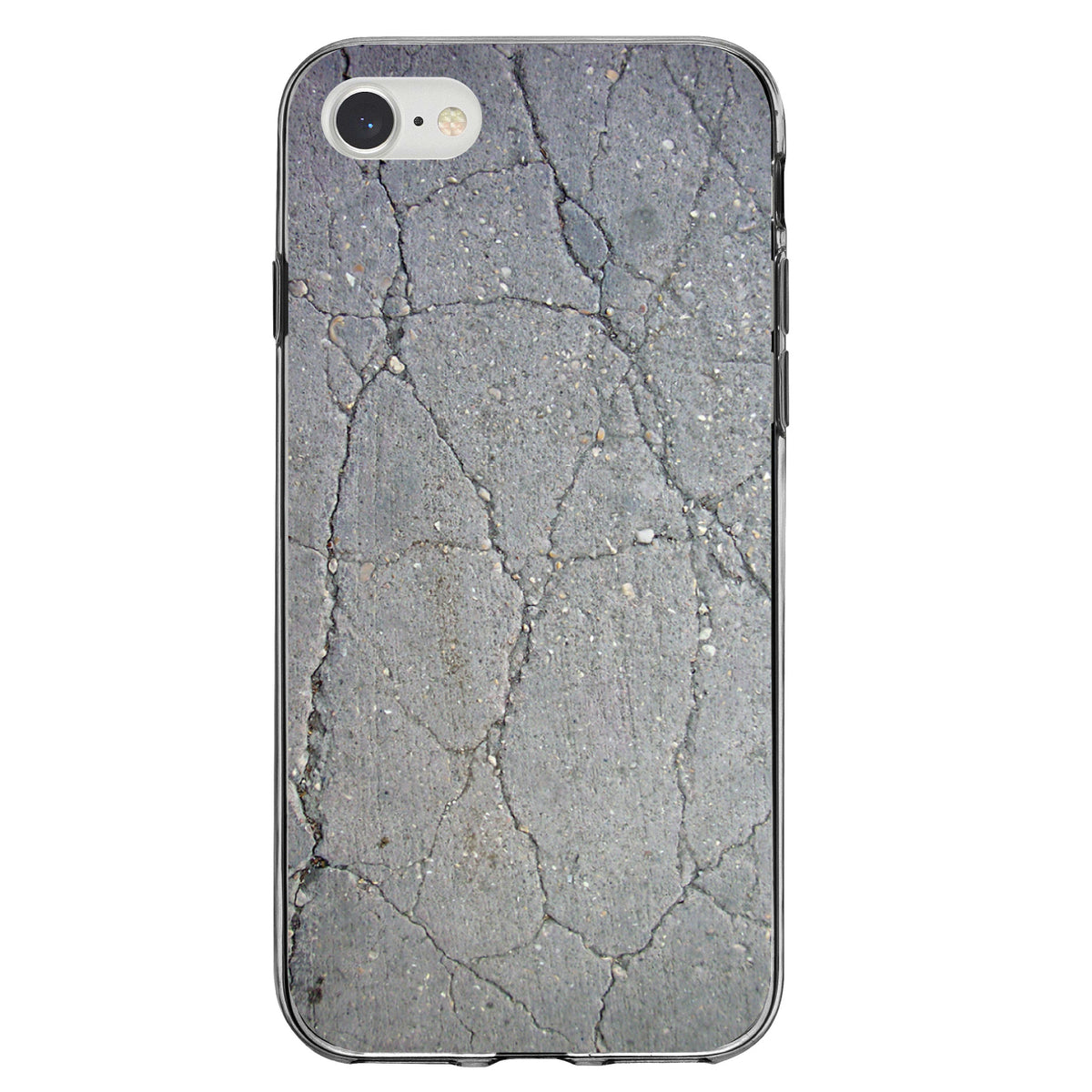 Grey Cracked Concrete Clear Shockproof iPhone Case, view 5