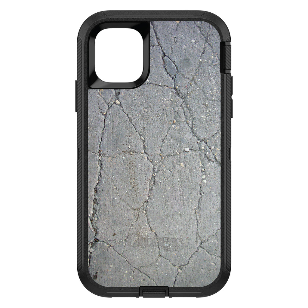 Grey Cracked Concrete OtterBox Defender Case for iPhone & Galaxy, view 2