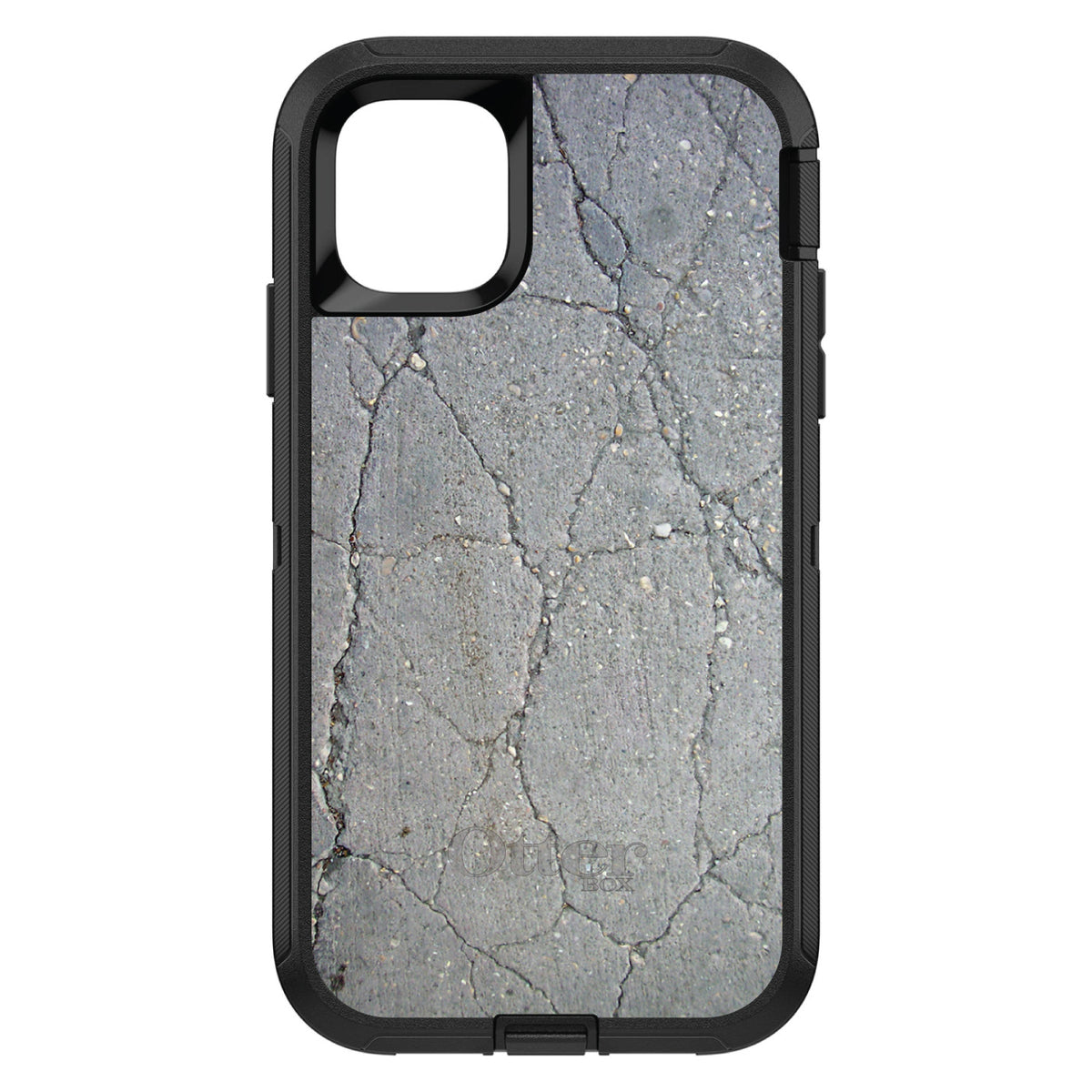 Grey Cracked Concrete OtterBox Defender Case for iPhone & Galaxy, view 2