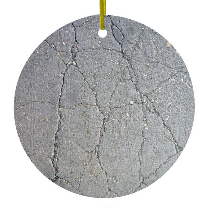 Grey Cracked Concrete Ceramic Ornament