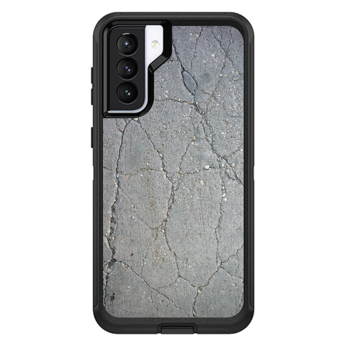 Grey Cracked Concrete OtterBox Defender Case for iPhone & Galaxy, view 6