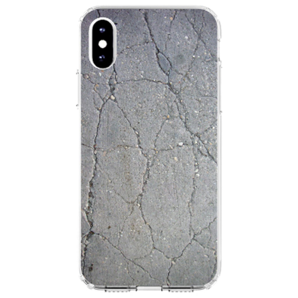 Grey Cracked Concrete Clear Shockproof iPhone Case, view 3