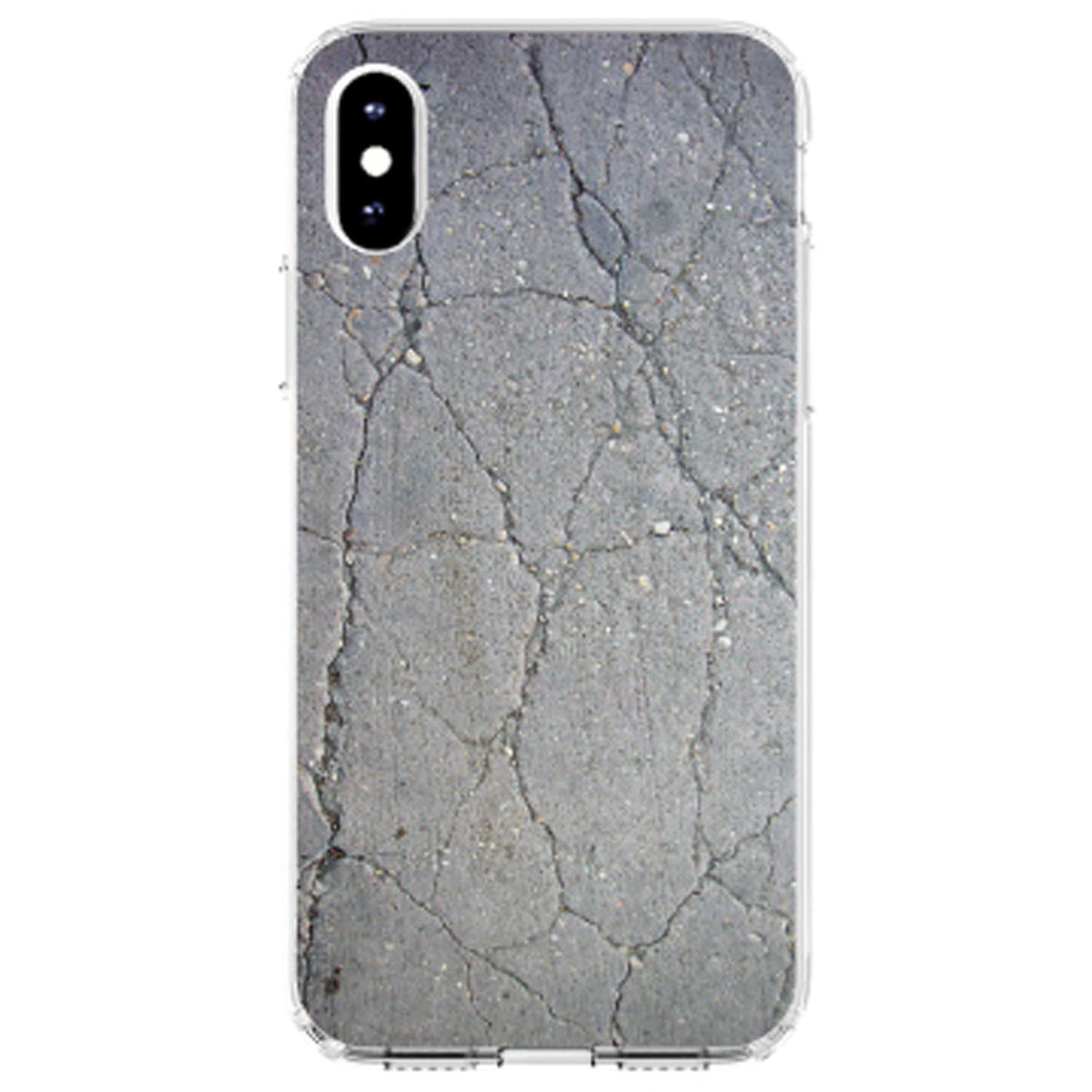 Grey Cracked Concrete Clear Shockproof iPhone Case, view 3