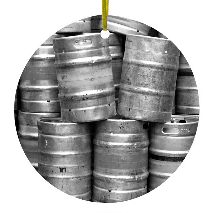 Beer Kegs Ceramic Ornament
