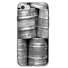 DistinctInk® Clear Shockproof Hybrid Case for Apple iPhone / Samsung Galaxy / Google Pixel - Beer Kegs