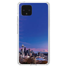 DistinctInk® Clear Shockproof Hybrid Case for Apple iPhone / Samsung Galaxy / Google Pixel - Seattle Skyline Night
